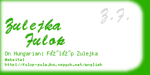 zulejka fulop business card